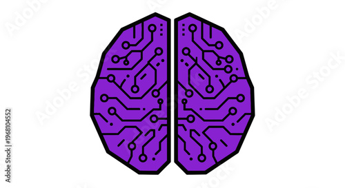 Conceptual representation of a digitally enhanced mind, innovative design