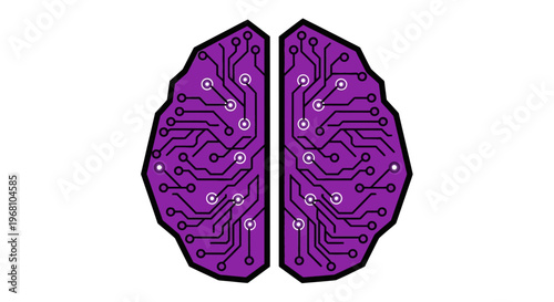 Conceptual representation of an electronic brain, digital intelligence, ai and neural network