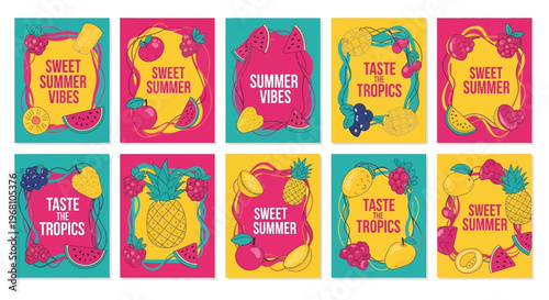 Colorful Summer Vibes Poster Collection.