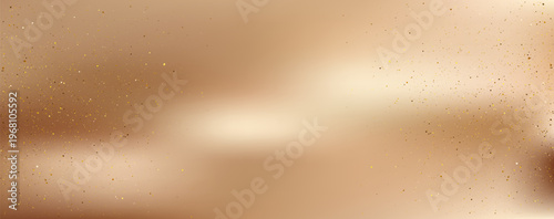 Luxurious gold background with soft glow and sparkling glitter creates an elegant champagne-toned backdrop perfect for premium cosmetic presentations and refined designs.