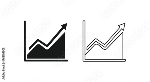Graph, chart icons, line graph symbols, business growth, statistics