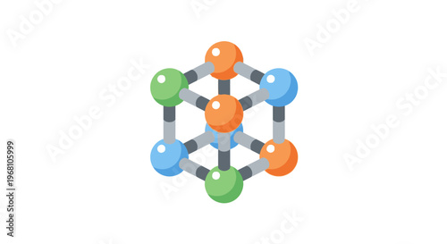 Geometric Atomic Structure Illustration: A Vibrant Representation of Molecular Arrangement