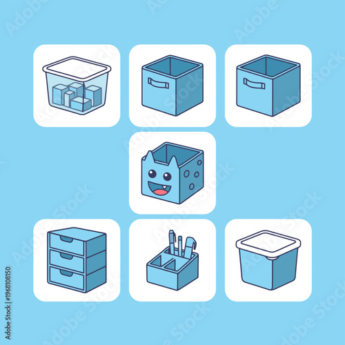 Frozen food packaging designs for dumplings and noodles with transparent windows and cute noodle mascot character