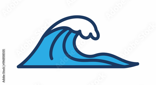 Graphic illustration of a stylized ocean wave with a dynamic and visually appealing design
