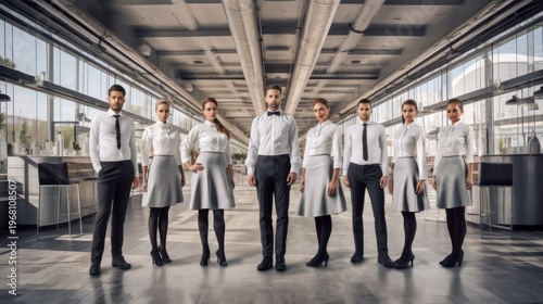 A dedicated team of hospitality professionals ready to deliver exceptional service in a modern setting.