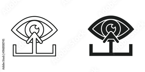 Comparison of a simple eye illustration with a more stylized and filled version