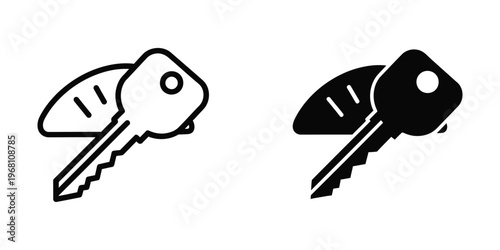 Two keys depicted in contrasting colors for visual emphasis on their differences