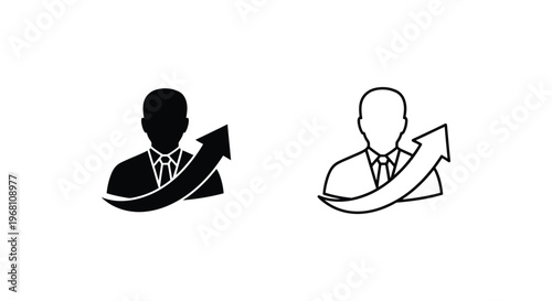 Business growth icon, career success vector