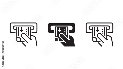 Card insertion icons with hand and slot