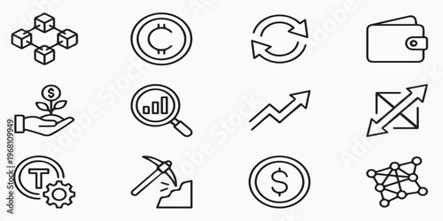 Cryptocurrency and Investment Icons

