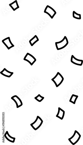 Black and white puzzle pieces floating.