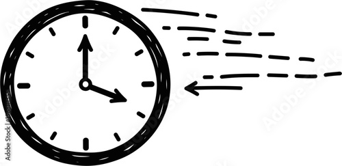 Clock with hands moving fast backwards.