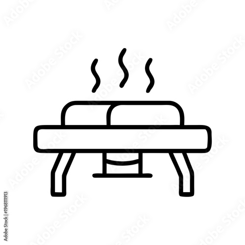 Heating pad for relaxation with steam lines in minimalistic style  