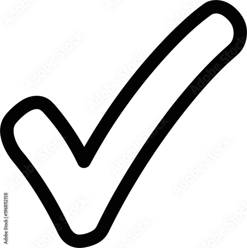Large Black Checkmark Symbol Icon.