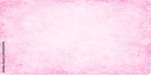 A pink grunge watercolor background with a pastel purple texture on aged vintage paper canvas provides a blank light-colored paint design for a textured wall art backdrop or wallpaper illustration