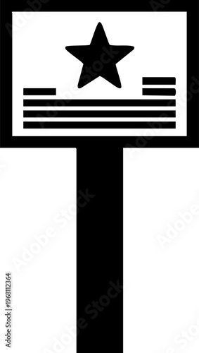 Election sign with star and stripes representing politics and voting.