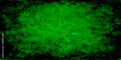 Abstract grungy green textured wallpaper featuring a vintage aged surface with dark brown paint patterns and a rough antique metal frame design