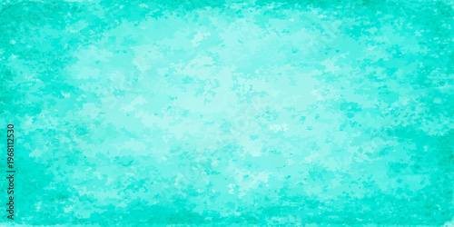 A blue watercolor grunge background with a clear turquoise water texture and abstract sea wave patterns on a light wet paint surface design