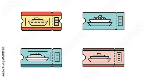 ferry ticket Line art vector creative modern abstract