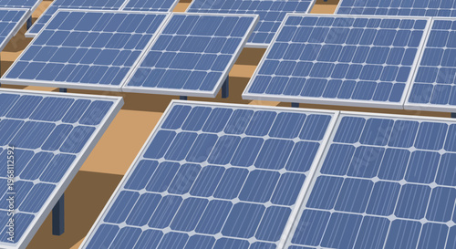 Array of solar panels generating renewable energy for sustainable power generation