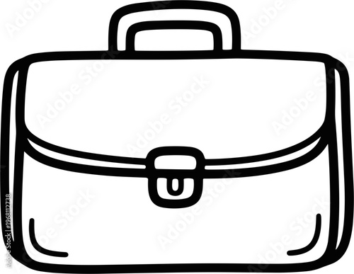 Simple black briefcase with handle 1.
