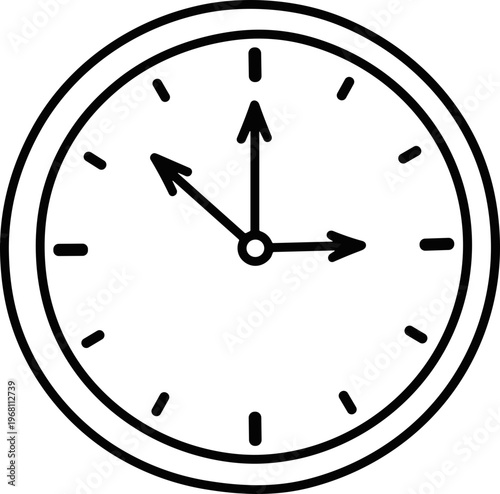 Simple Analog Clock Face Illustration.