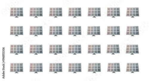 Illustration of a Grid of Solar Panels Depicting Sustainable Energy Concepts