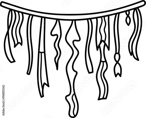 Tassels Hanging From A Rod.