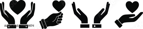 Hand holding heart shape charity care love concept symbol icon