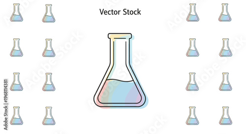 Illustrated chemical glassware design for scientific applications and laboratory studies purposes