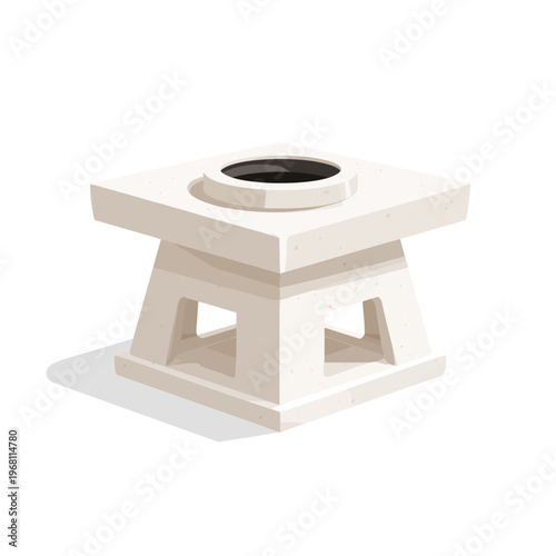 Minimalist Stone Stove Hearth Object Isolated
