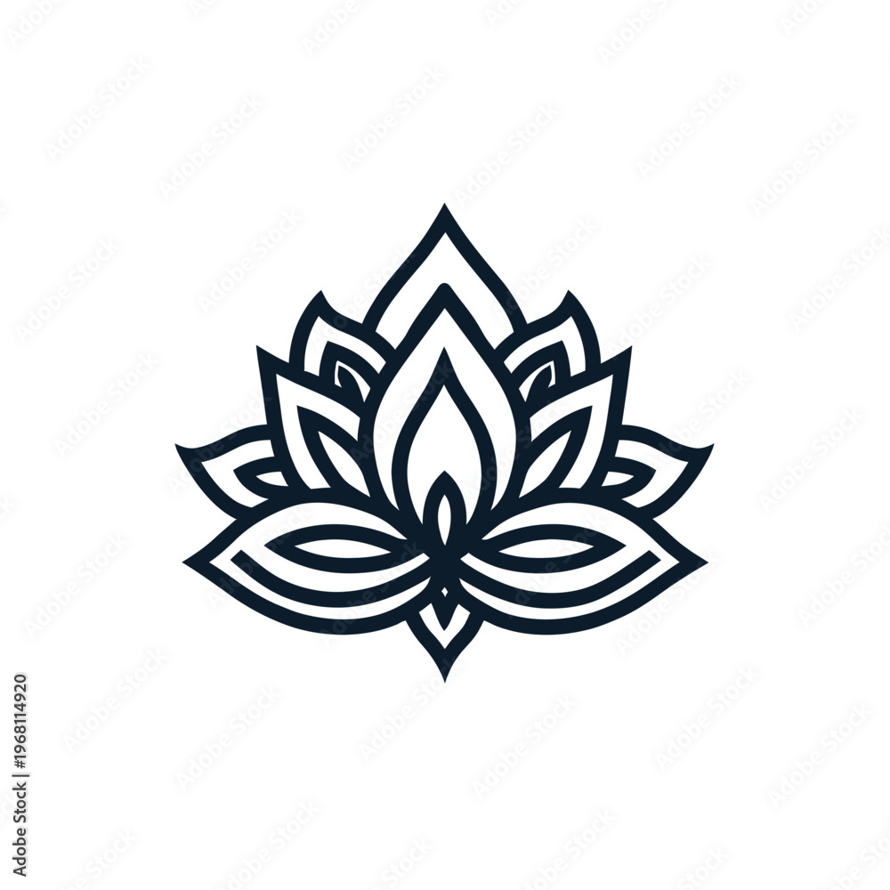 Obraz premium Minimalist Thai Lotus Flower Icon
