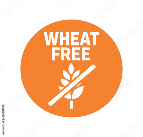 Wheat free icon. gluten free, no wheat, allergy, food label, cereal, grain, diet, ingredient warning. flat vector illustration isolated on white background.