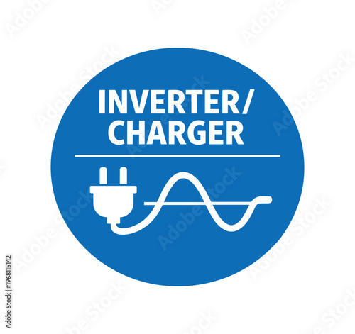 Inverter charger icon set. inverter and charger, ac sine wave, power plug, conversion, backup power, hybrid inverter. line, flat and colored vector icon set.
