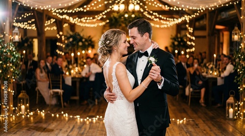 Bride and groom dance together 1.