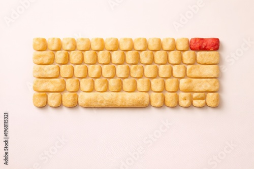 Keyboard Made From Potato Chips Creative Minimal Concept