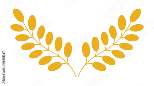 Golden wheat branches symbol of harvest and abundance, representing natural growth and agricultural prosperity
