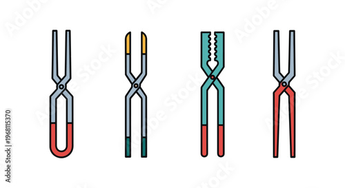 Crucible Tongs Line art vector abstract clean illustration