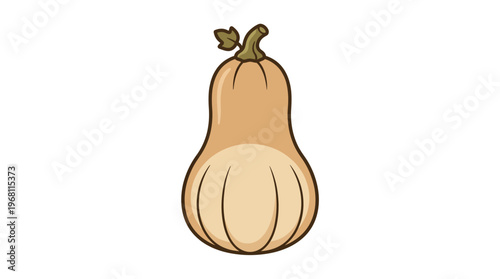 Butternut Squash Illustration A Hand-Drawn Graphic Representing a Healthy and Versatile Autumn Vegetable