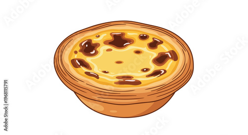 Delicious golden custard tart baked to perfection a classic sweet pastry snack item with a flaky crust showcasing traditional dessert artistry and