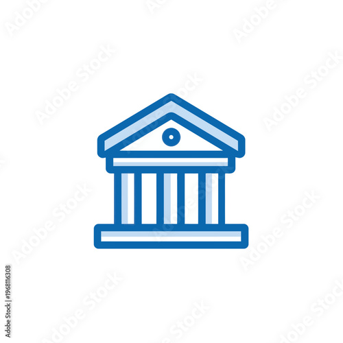 Modern Bank Building Icon Isolated