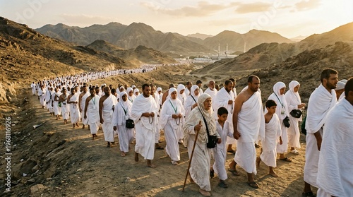 Group of people in white robes.
