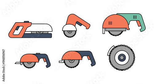 Cut off Tool Line art vector clean colorful shapes