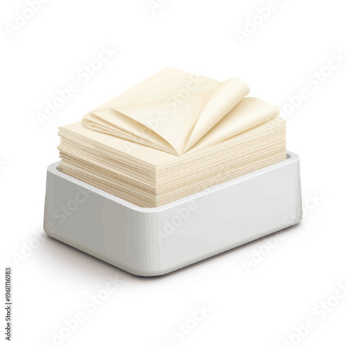 Modern Napkin Holder with Stack of Paper