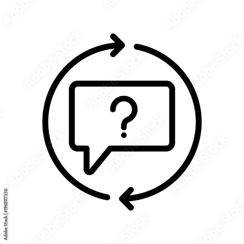 Frequently asked questions vector icon. FAQ illustration sign. Computer with question symbol. 