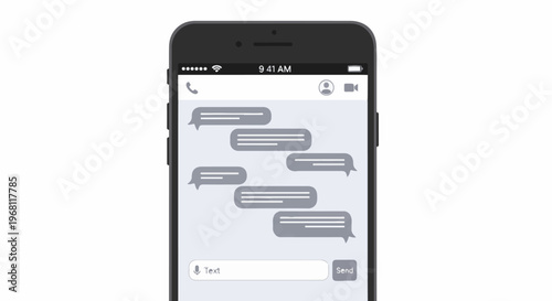 Smartphone screen displaying a text message conversation with speech bubbles