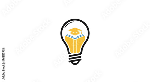 Educational lightbulb logo symbolizing knowledge, learning, and academic brilliance in design