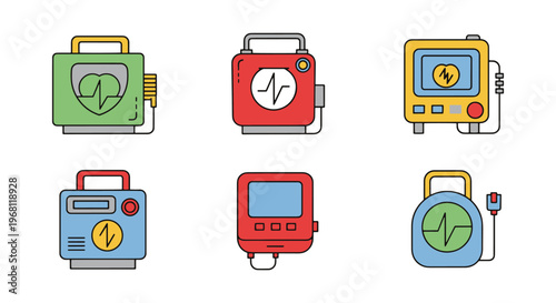 Defibrillator Line art vector abstract creative illustration
