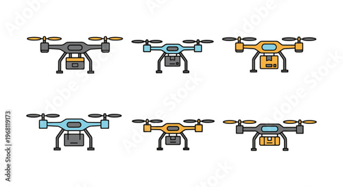 Delivery Drone Line art vector clean abstract decorative
