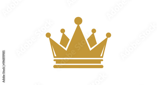 Gold Crown Illustration Depicting Royalty, Elegance, and Authority on a White Backdrop